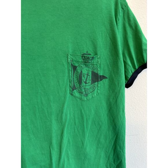 VTG Polo Ralph Lauren Ringer Crest Logo T-Shirt M Flag Logo Nautical 80s 90s - Picture 2 of 8